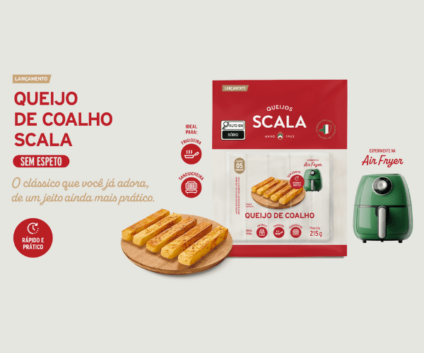 Banner de apresentação do Queijo Coalho sem espeto Scala